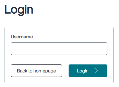 Image of the login screen
